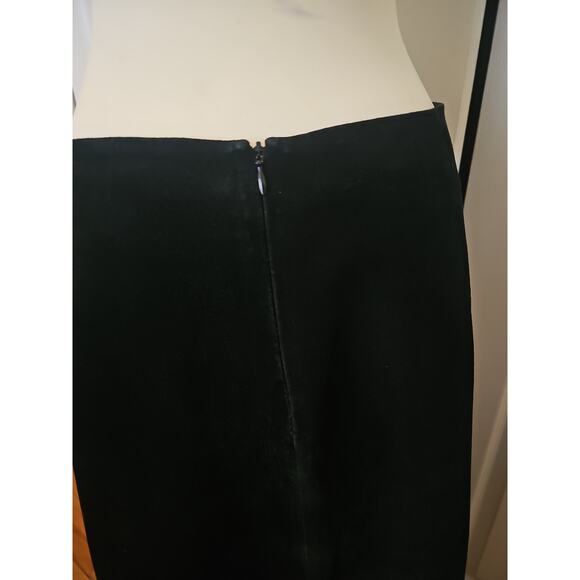 Overland Suede Leather A-Line Maxi Skirt Womens 10 Black - Picture 10 of 12